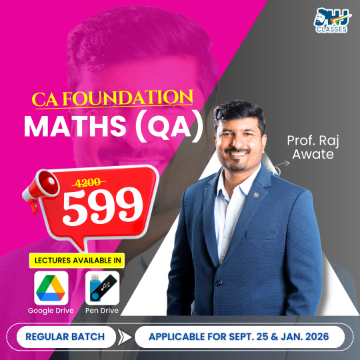 Picture of CA Foundation Maths (QA) Regular Batch for Sept. 25 & Jan. 2026 by Prof. Raj Awate