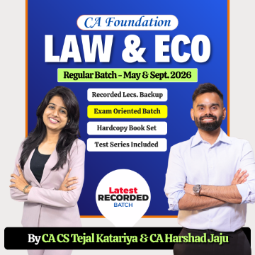CA Foundation Law & Economics Combo Pre Recorded  by CA CS Tejal Katariya & CA Harshad Jaju 
