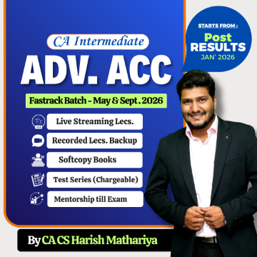 CA Inter Adv.Accounts Fastrack for May & Sept. 2026 by CA CS Harish Mathariya 
