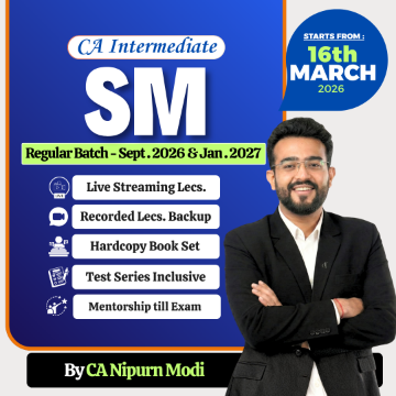 Picture of CA Inter SM Regular Recorded Batch for Sept 26 & Jan 27 by CA Nipurn Modi