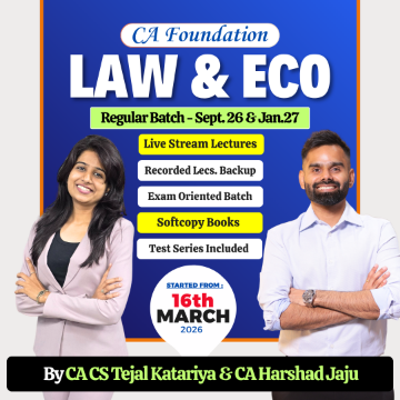 CA Foundation Law & Economics Live + Recorded Combo by CA Harshad Jaju & CA CS Tejal Katariya (Softcopy Notes)