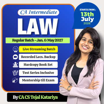 Picture of CA Intermediate LAW Regular for Jan & May 2027 by CA CS Tejal Katariya