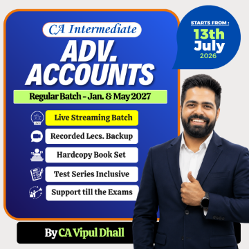 CA Inter Adv.Accounts Regular for Jan & May 2027 by CA Vipul Dhall