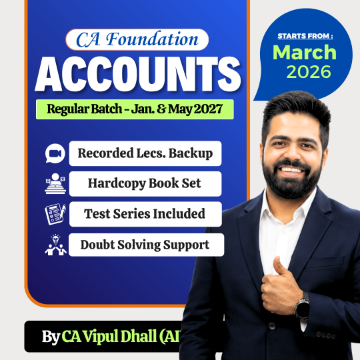 Picture of CA Foundation Accounts Regular Batch for Jan & May 2027 by CA Vipul Dhall (AIR 43)